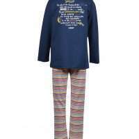 Woody Jongens-Heren pyjama, petrolblauw