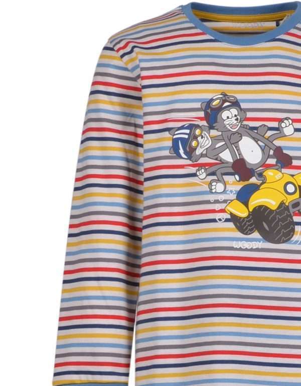 Woody Jongens-Heren pyjama, multicolor gestreept