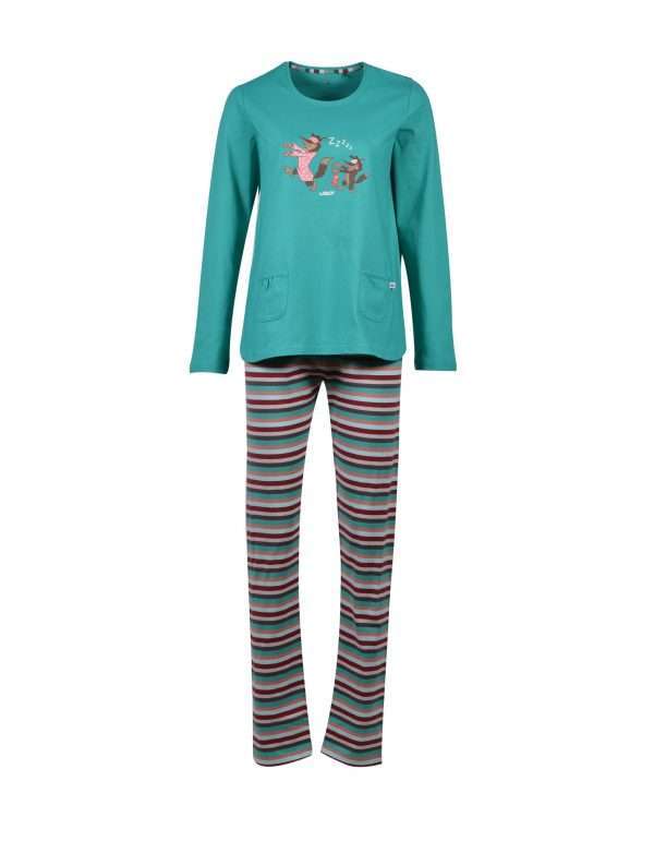 Woody Meisjes-Dames pyjama, aquagroen
