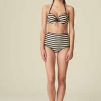 MERLE Noir Rayure bikini hartvorm met mousse LET OP >> enkel als setje te koop