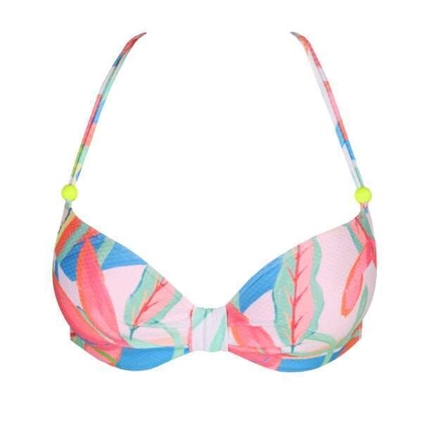 TARIFA Tropical blossom bikini diep decol. met mousse LET OP >> enkel als setje te koop