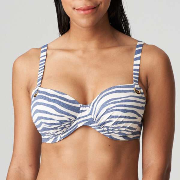 RAVENA adriatic blue bikini beugel bh met plooitjes LET OP >> enkel als setje te koop