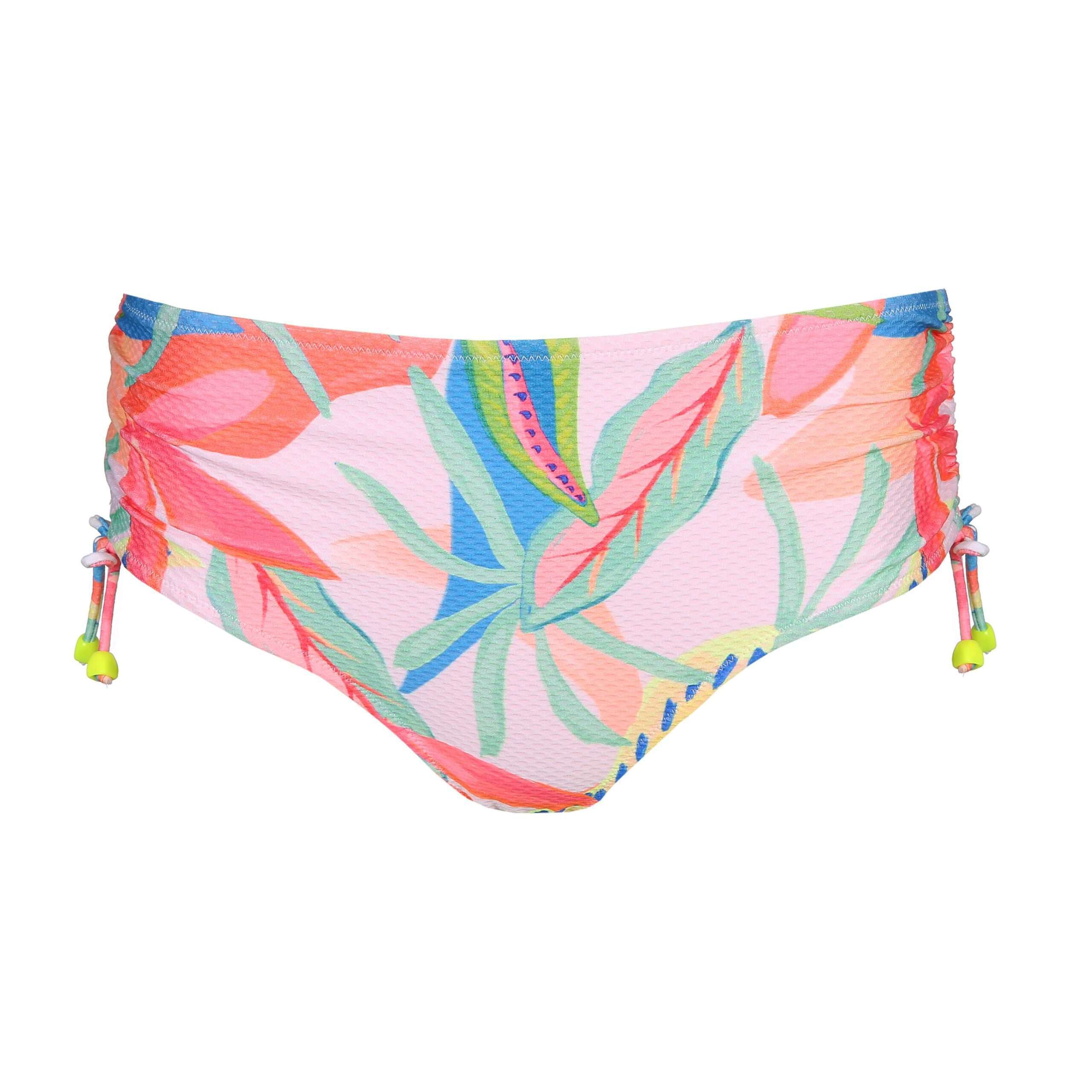 TARIFA Tropical blossom bikini tailleslip met koordjes LET OP >> enkel als setje te koop