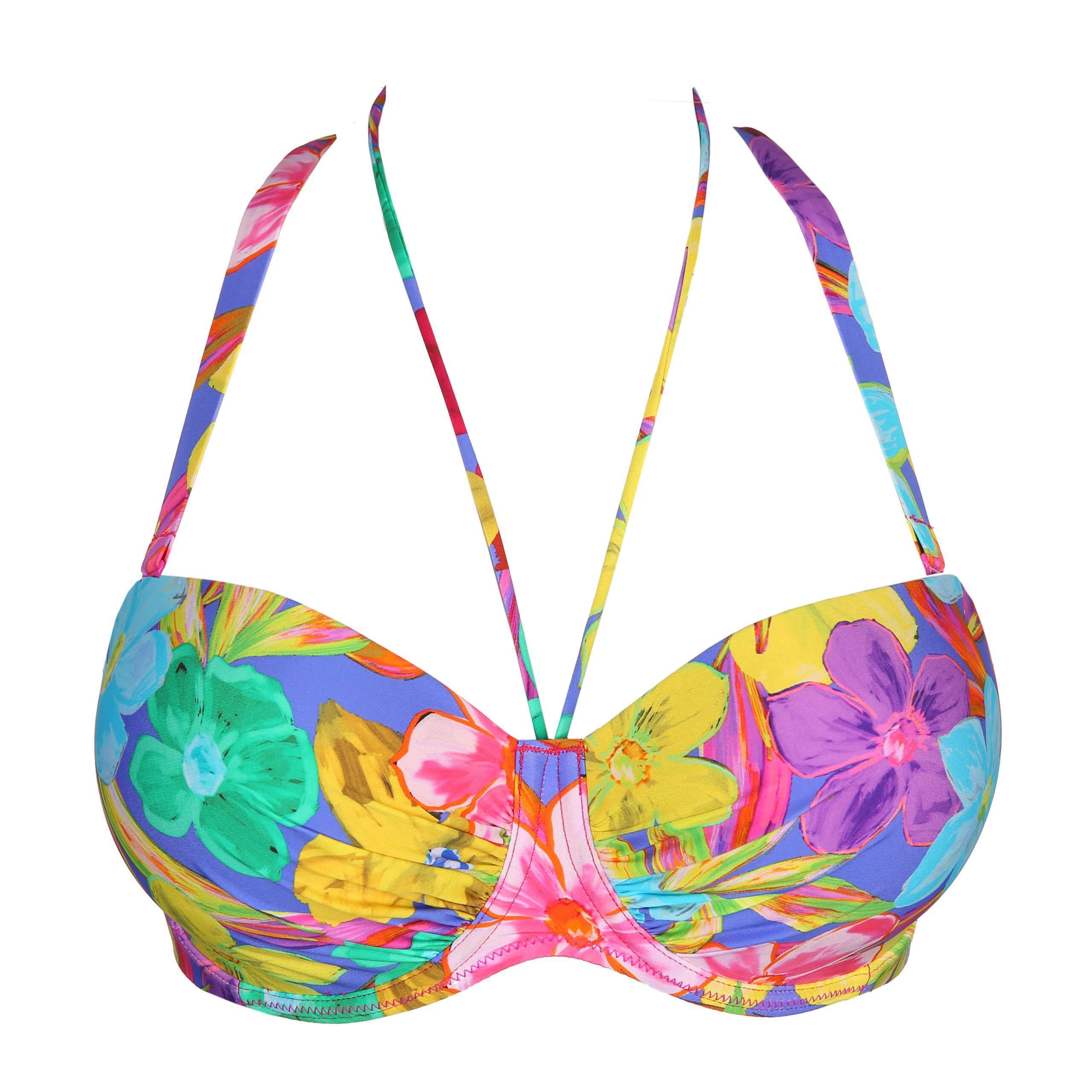 SAZAN Blue Bloom voorgevormde bikinit strapless >> enkel te koop in setje SAZAN Blue Bloom voorgevormde bikinit strapless >> enkel te koop in setje
