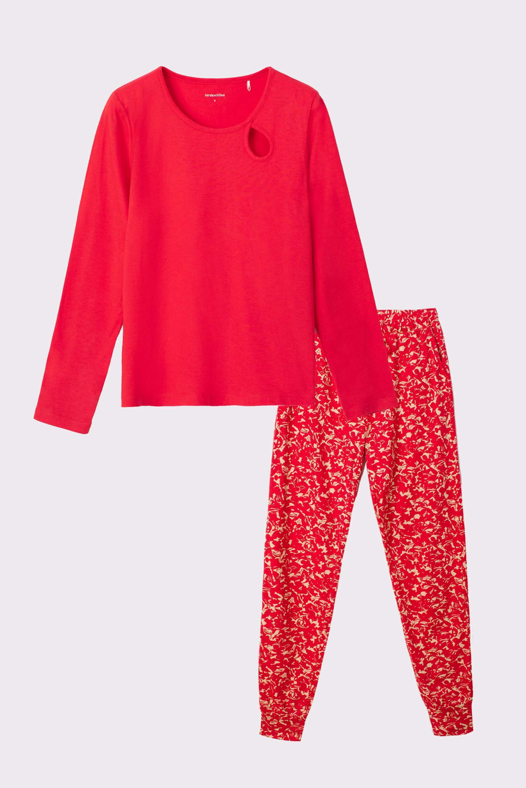 Lords x Lilies Dames Pyjama, rood