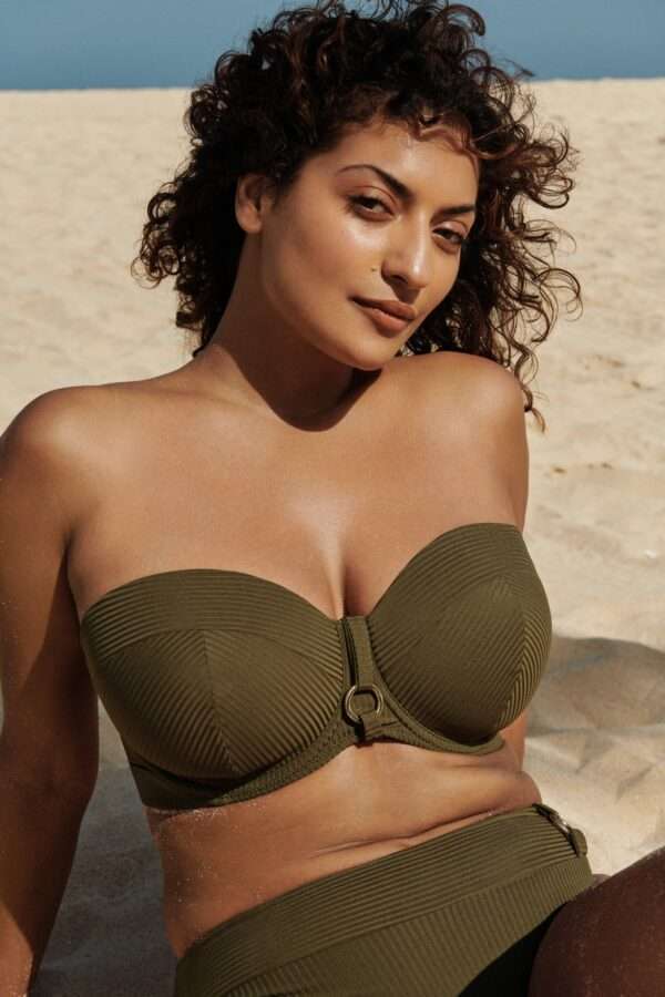 SAHARA olijf voorgevormde bikini strapless (enkel te koop in setje)