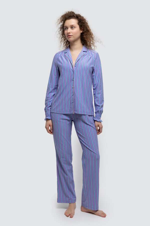 Lords x Lilies Dames Pyjama, roos-blauwe strepen