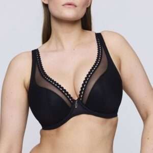 VIVGIRL zwart plunge bh halve mousse cups