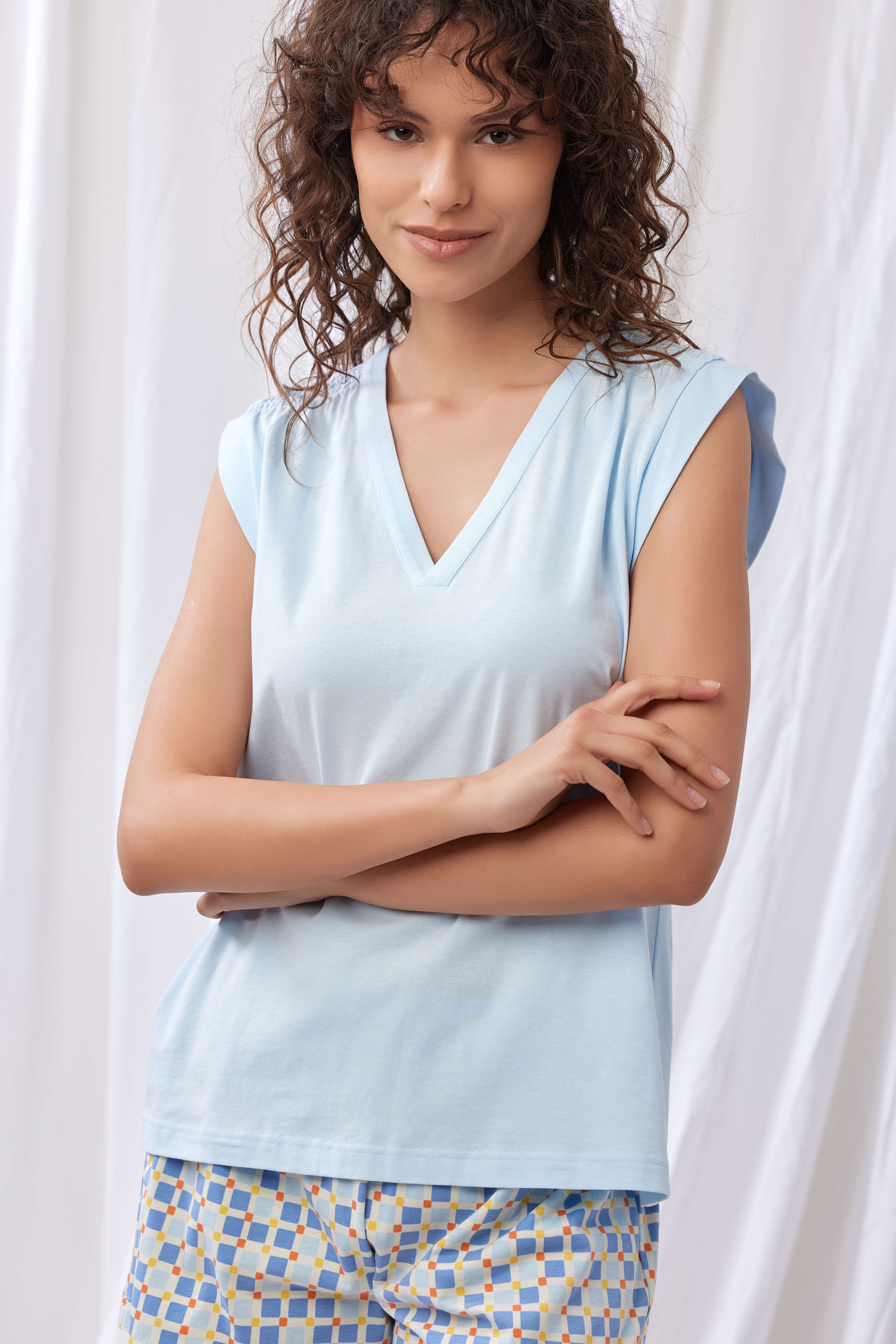 Lords x Lilies Dames Pyjama, licht blauw