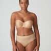 SATIN cognac strapless bh zonder mousse