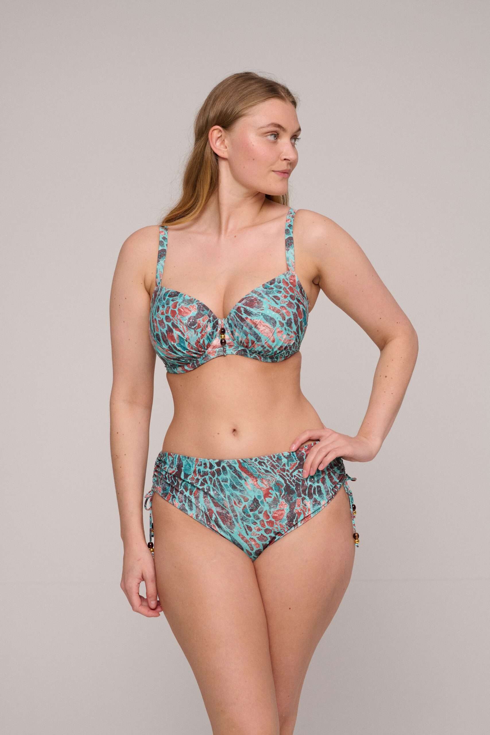 RIYAD Turquoise Seas bikini tailleslip met koordjes (enkel als setje)