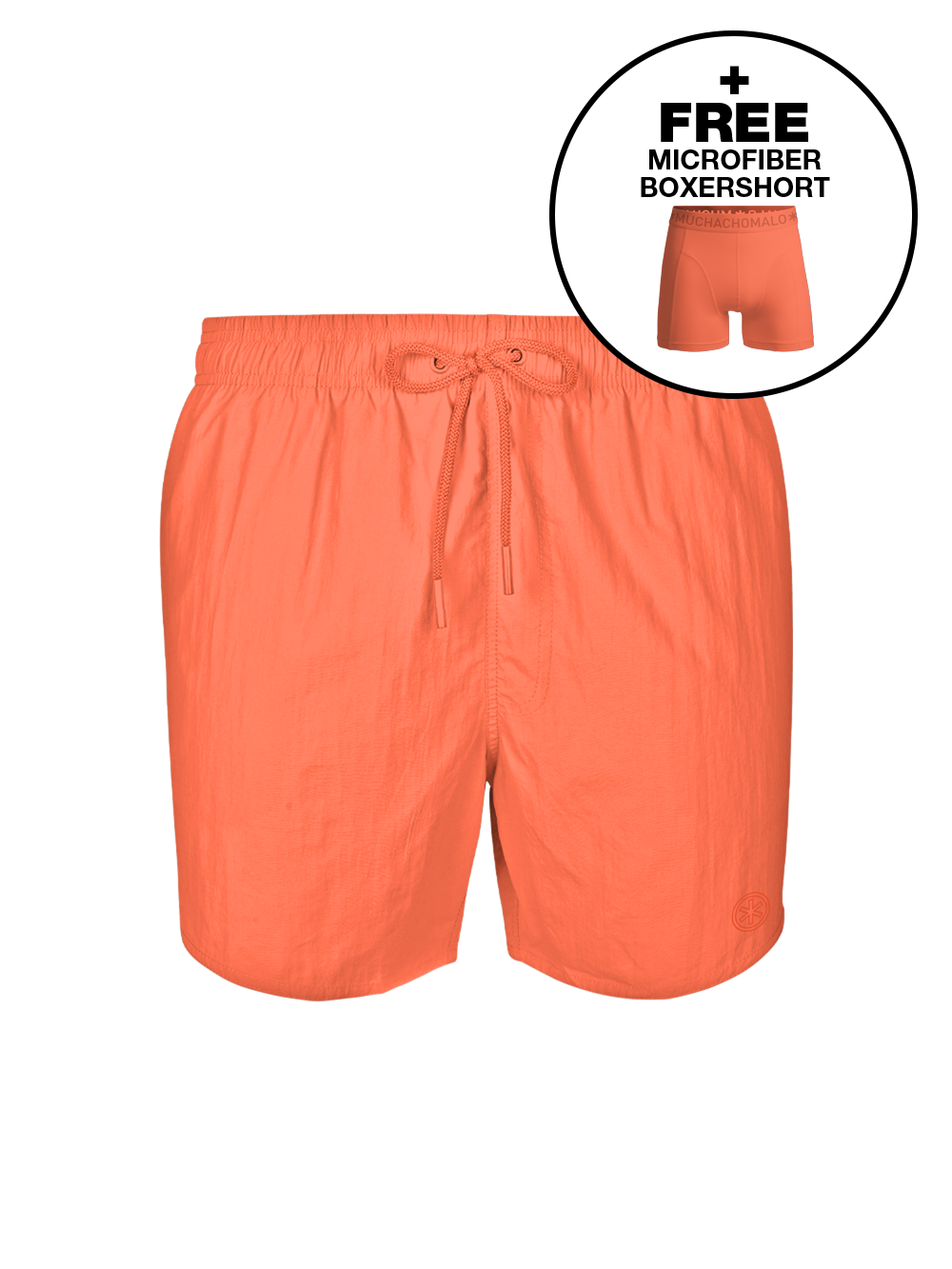 Men swimshort solid + gratis boxershort