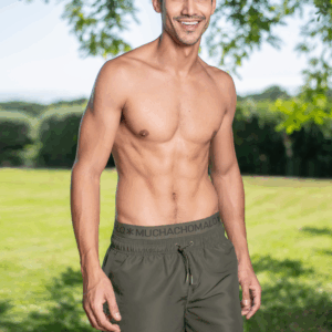 Men swimshort solid + gratis boxershort