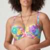 SAZAN Blue Bloom voorgevormde bikinit strapless >> enkel te koop in setje