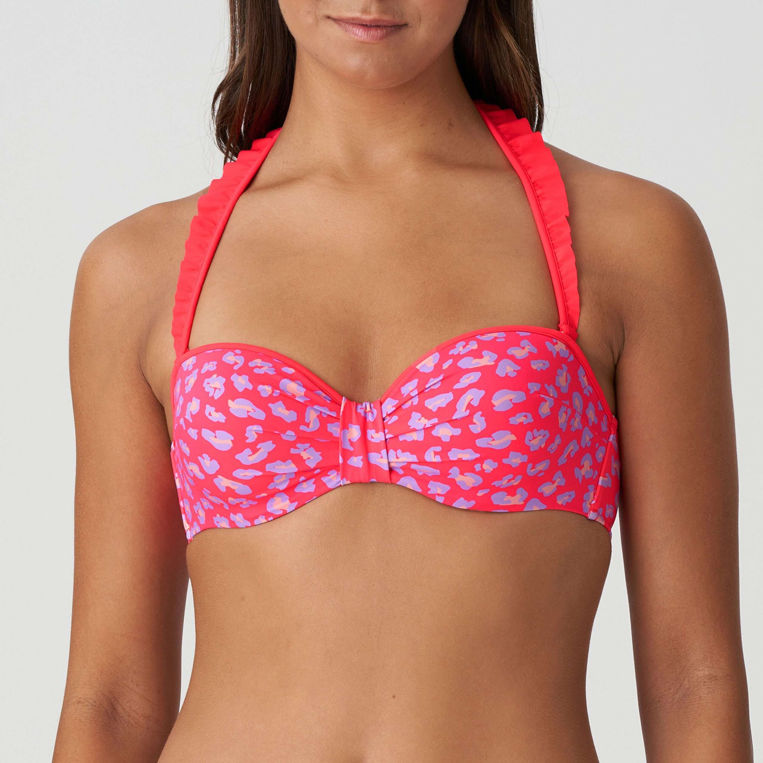 LA GOMERA Deep Sea Coral voorgevormde bikini strapless >> enkel als setje te koop