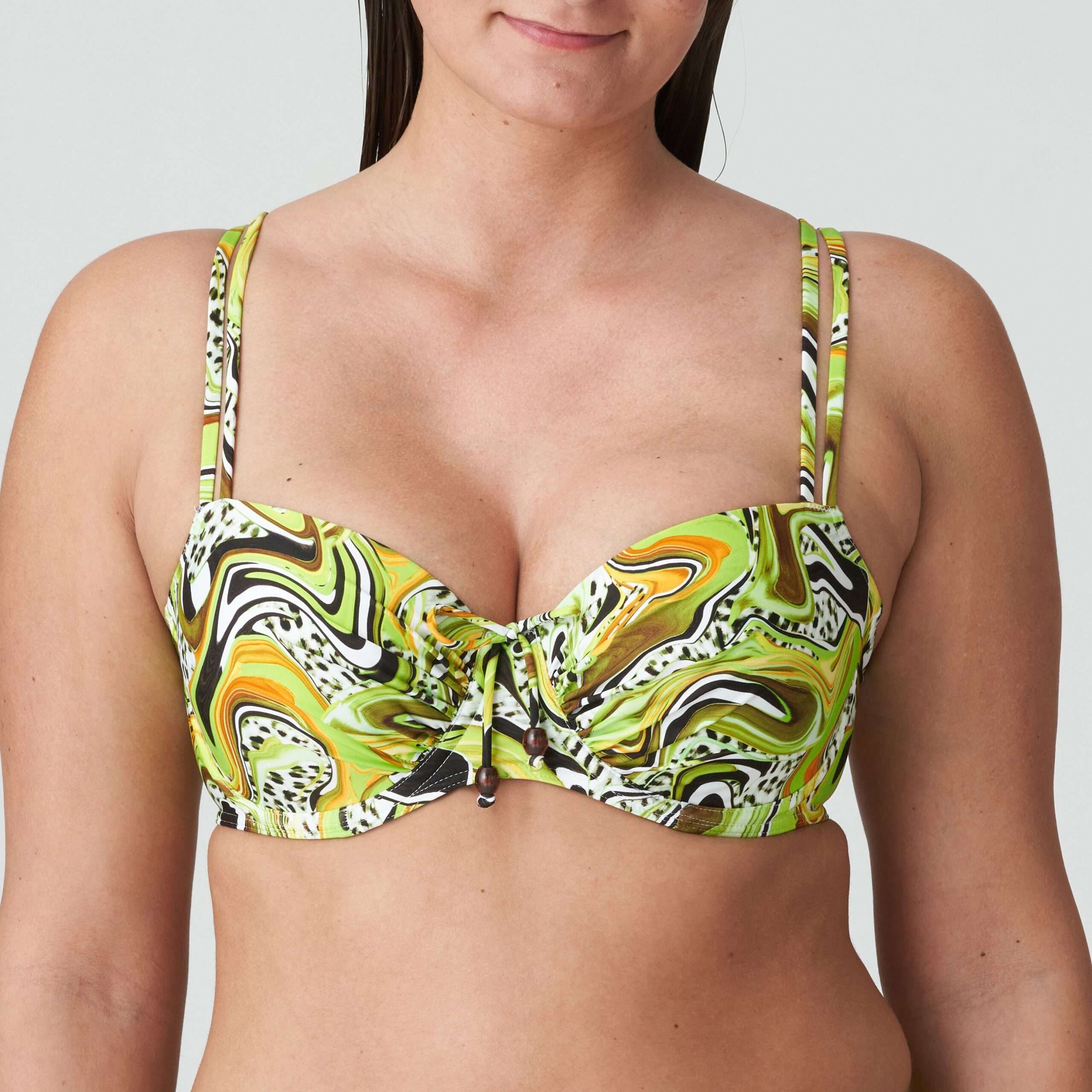 JAGUARAU Lime swirl voorgevormde balconette bikini (enkel te koop in setje)