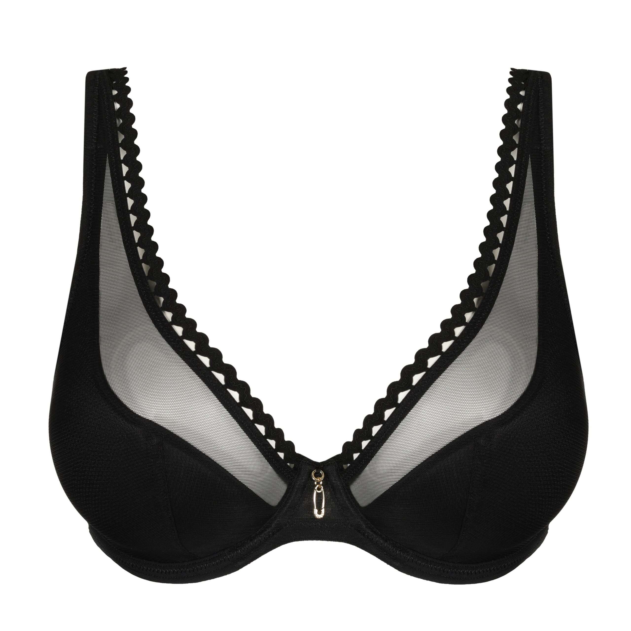 VIVGIRL zwart plunge bh halve mousse cups VIVGIRL zwart plunge bh halve mousse cups