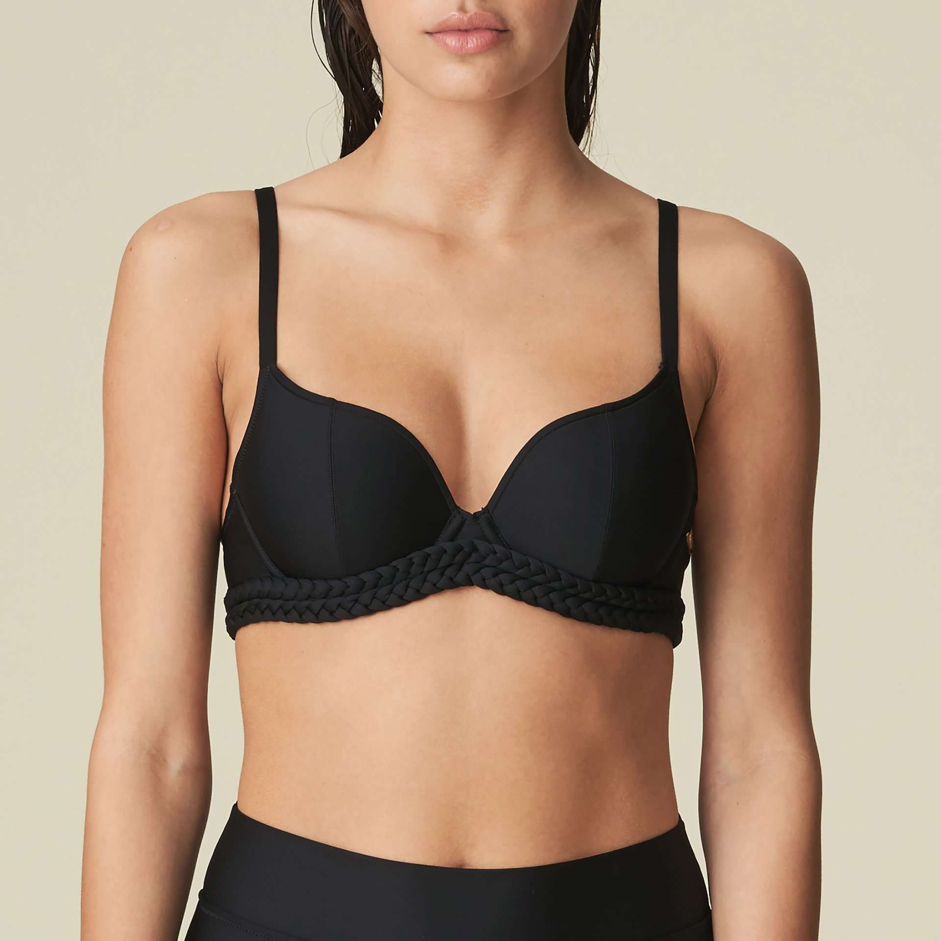 BLANCHE zwart bikini hartvorm met mousse LET OP >> enkel als setje te koop