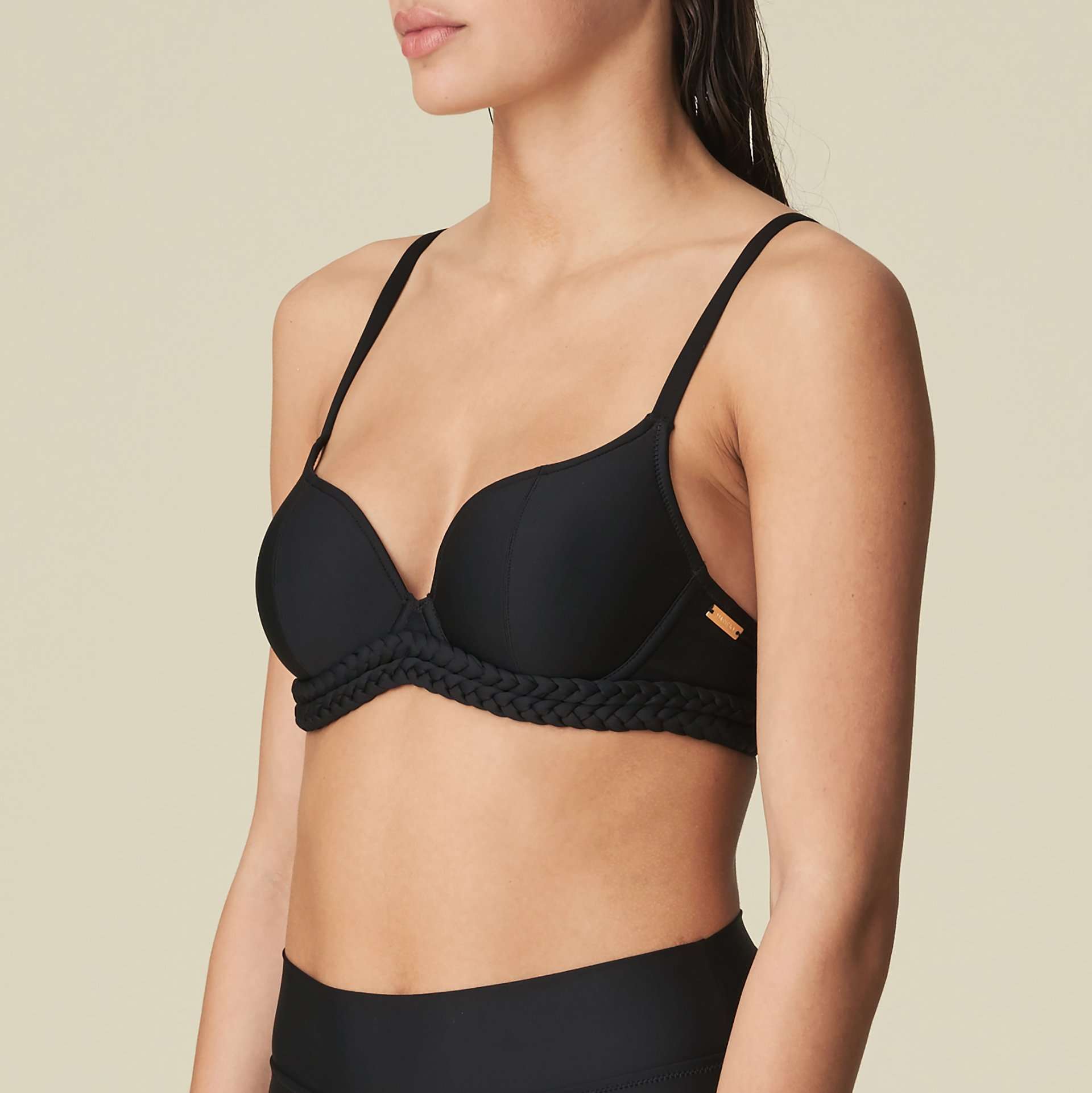 BLANCHE zwart bikini hartvorm met mousse LET OP >> enkel als setje te koop