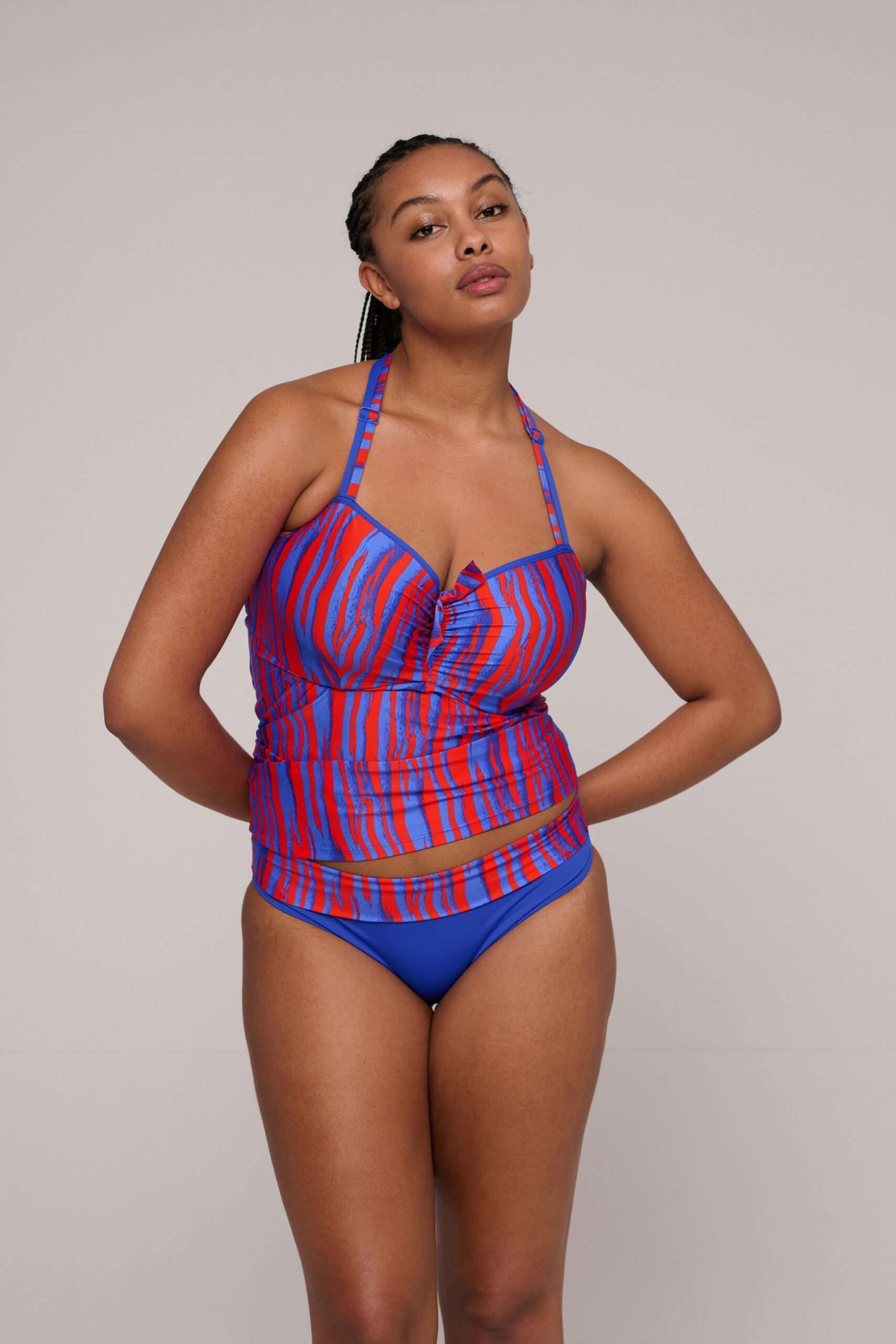 SKUDAI Wild stripes bikini slip met omslag (enkel te koop als setje)