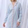 Lords x Lilies Slaapkleedje, flanel streep lichtblauw
