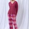 Lords x Lilies Dames Pyjama, wijnrood