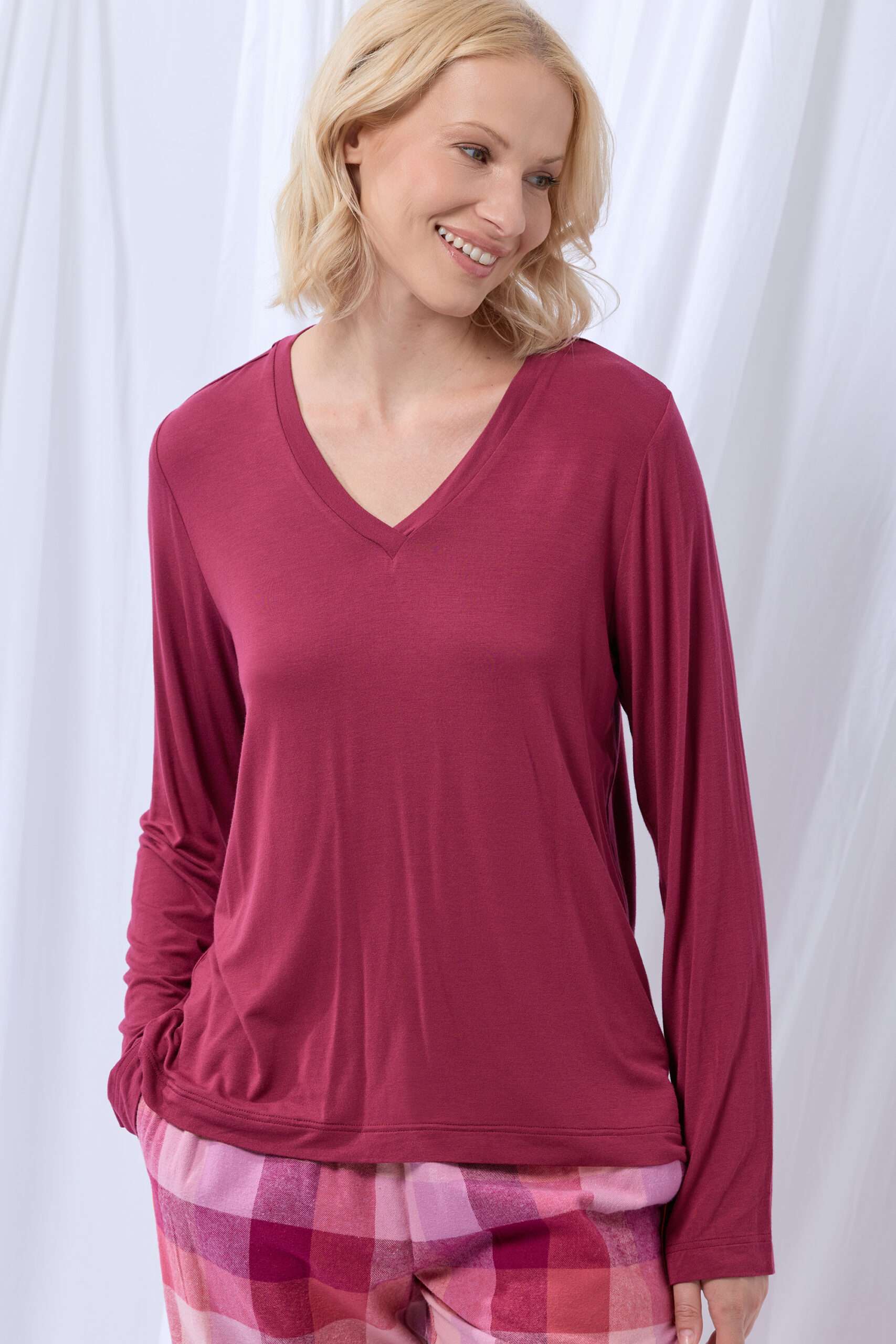 Lords x Lilies Dames Pyjama, wijnrood