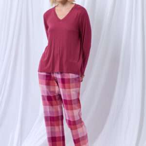 Lords x Lilies Dames Pyjama, wijnrood
