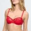 JANE true red balconette halve mousse cups