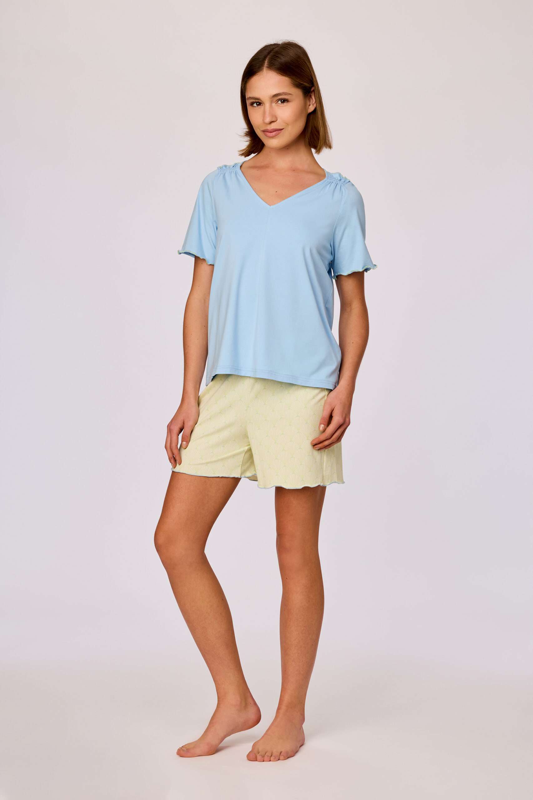 Woody Dames pyjama, lichtblauw