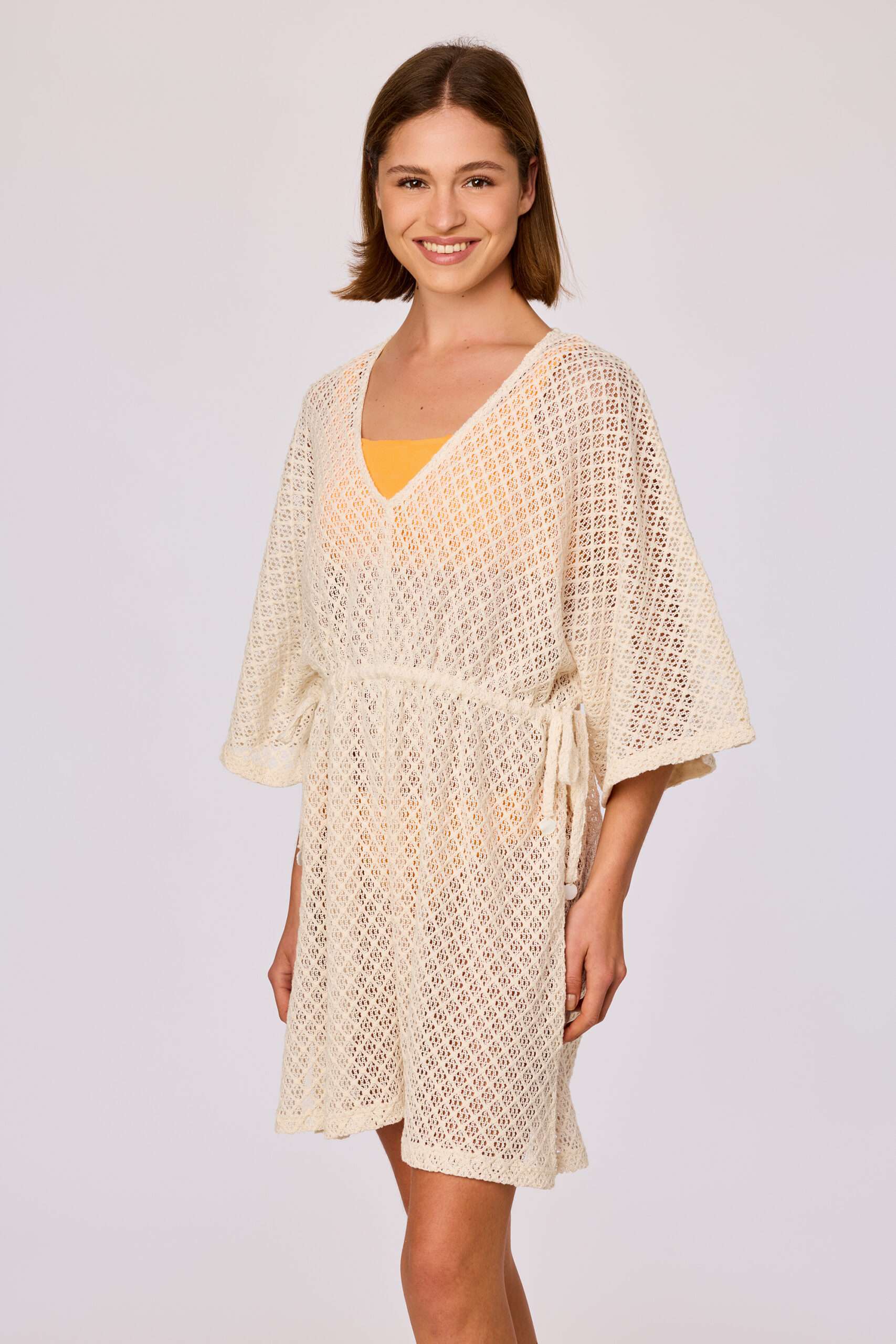 Woody Dames poncho, licht beige
