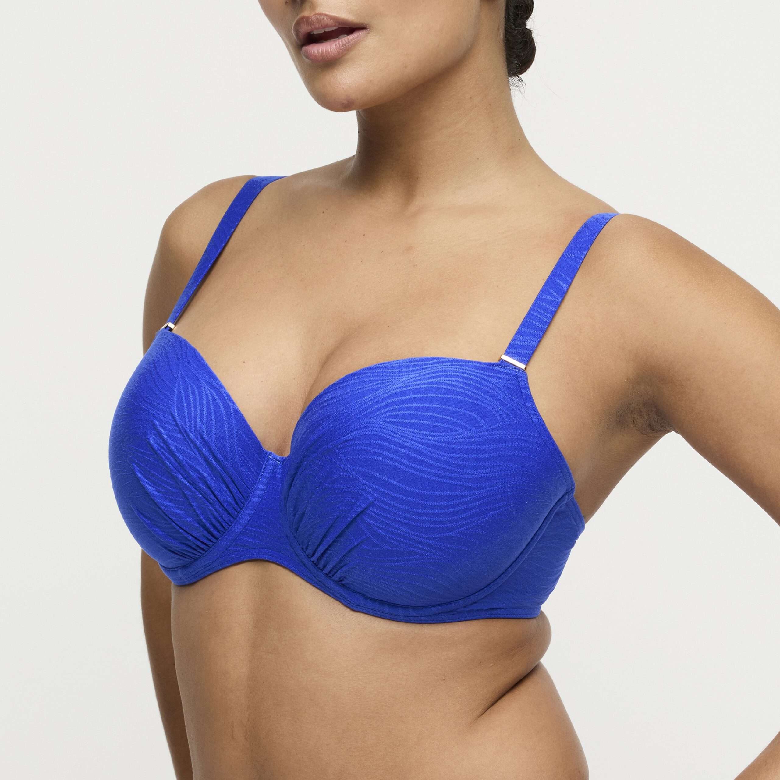 MANTAS electric blue voorgevormde balconette bikini ((enkel te koop als setje)