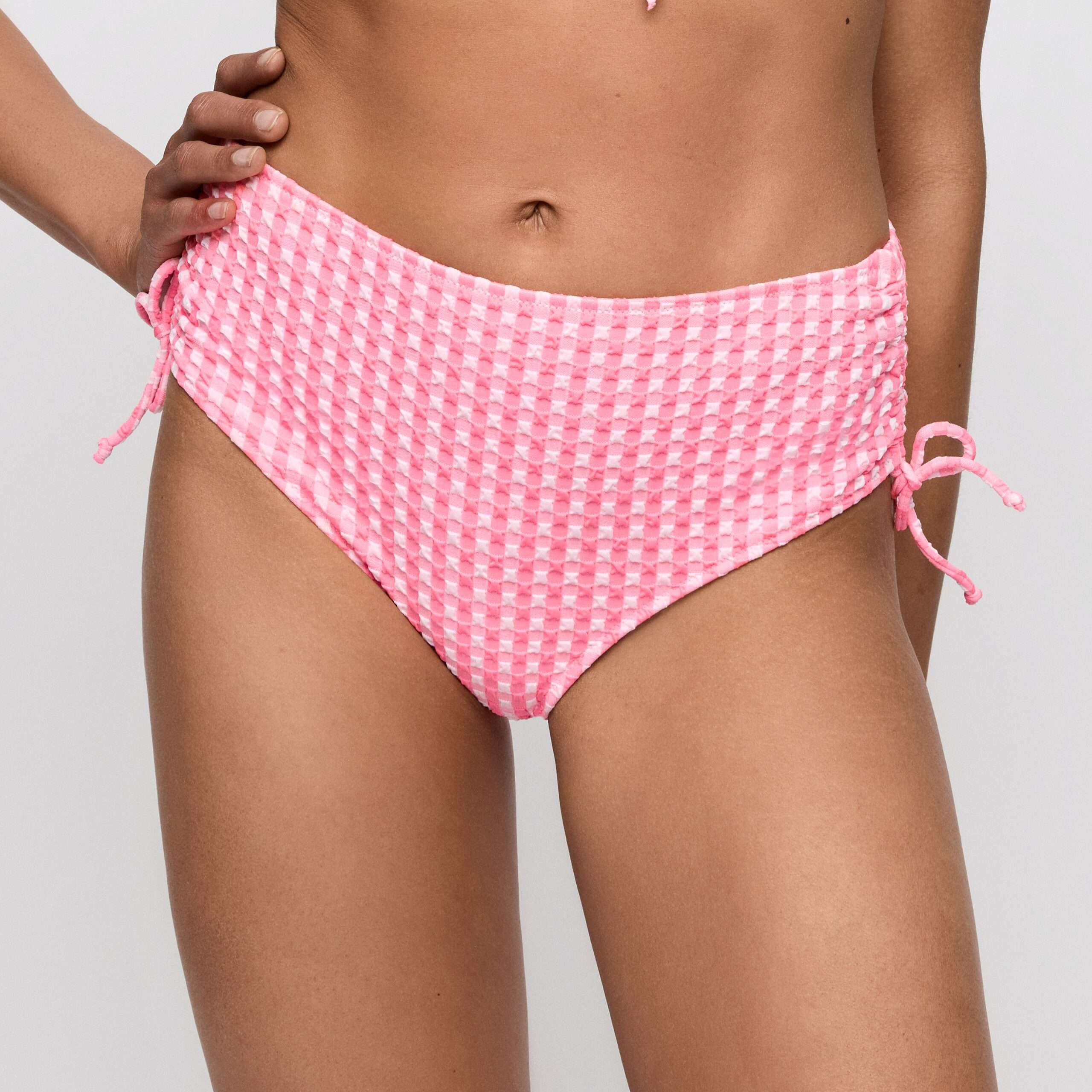 MARY LYNN Rose Gingham bikini tailleslip met koordjes (enkel te koop als setje)