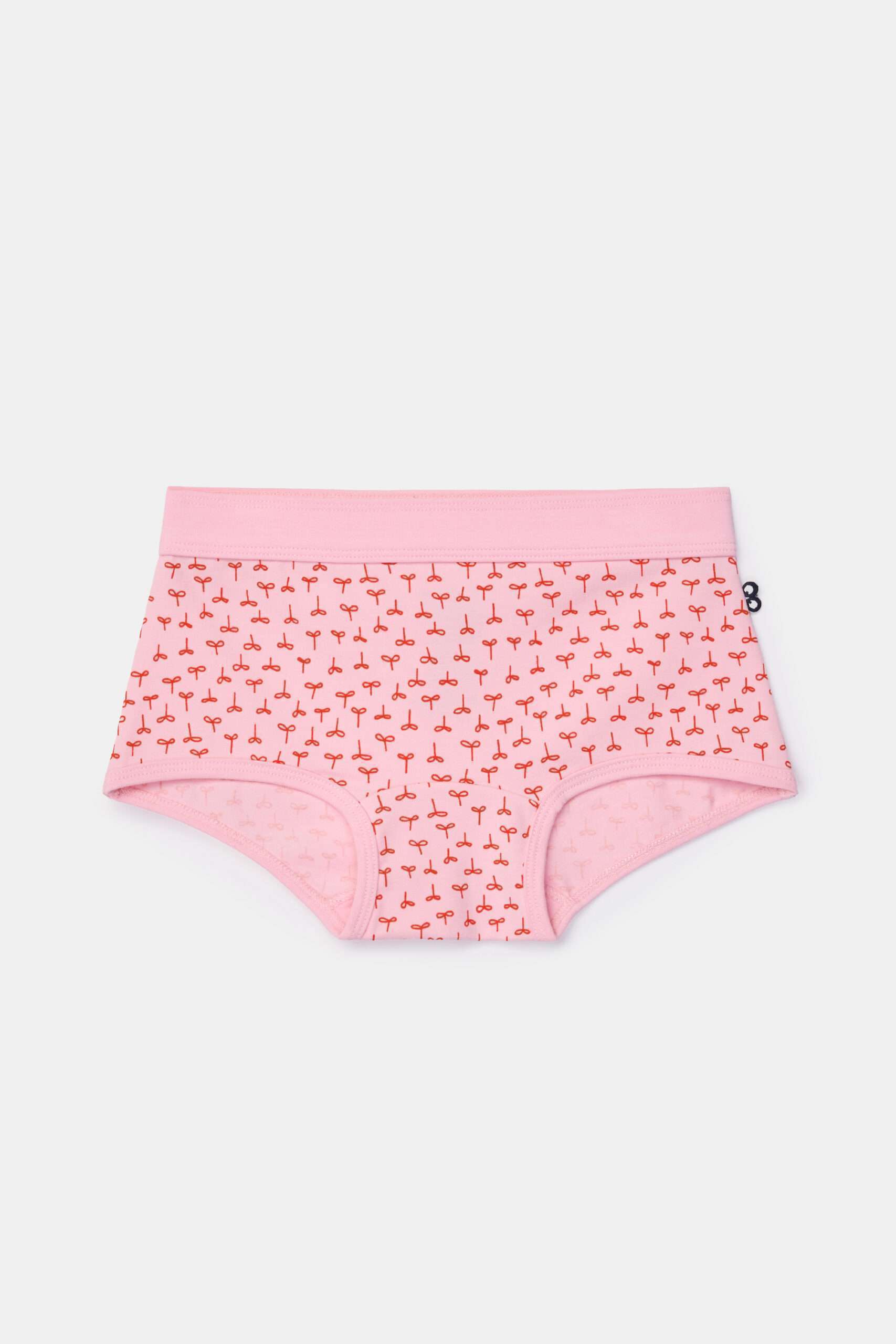 Woody Meisjes boxer, roze + plantjes print