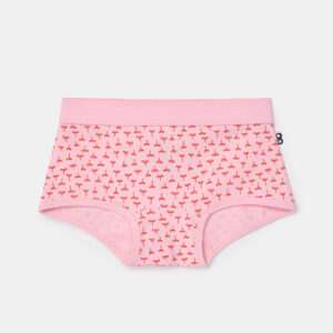 Woody Meisjes boxer, roze + plantjes print