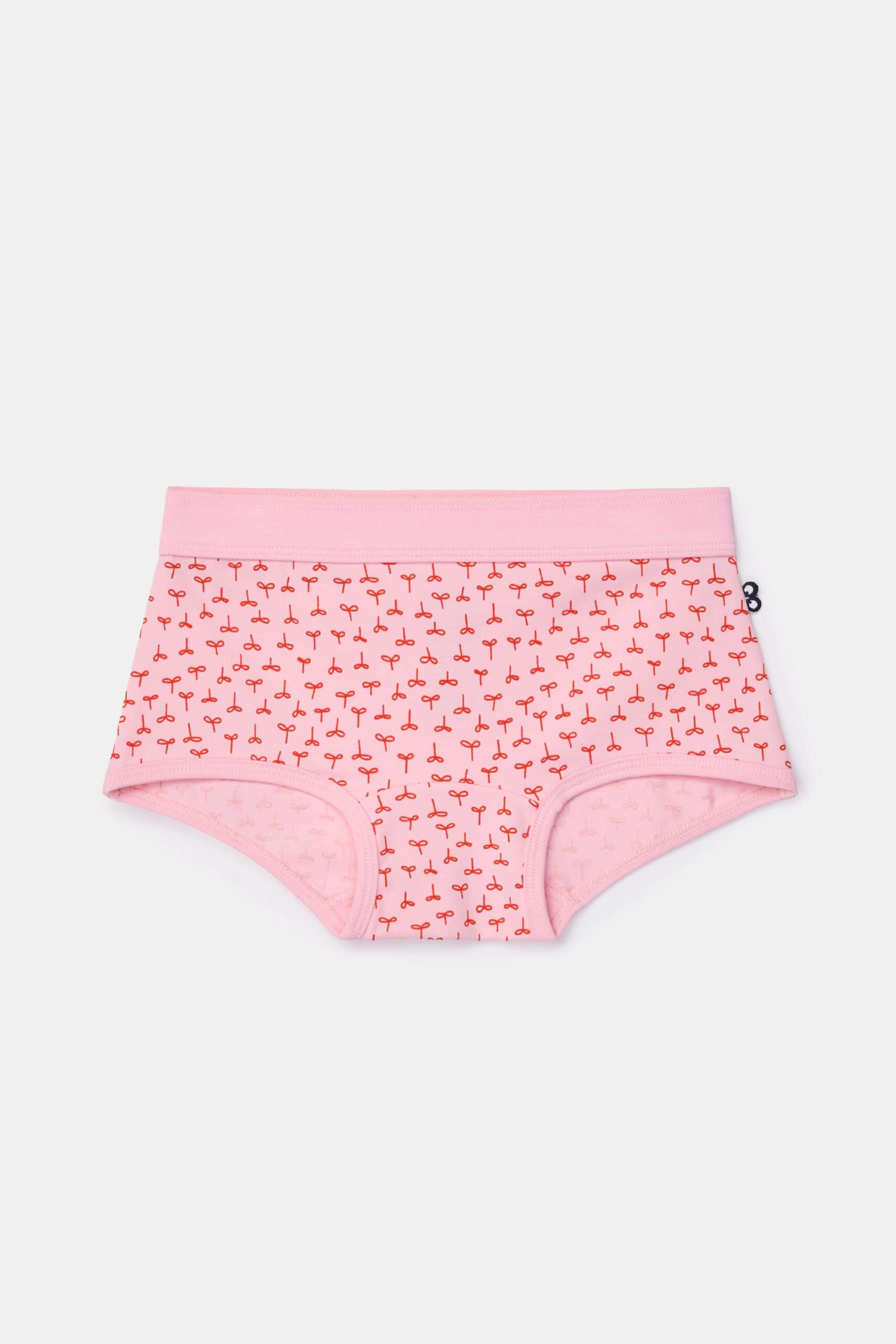 Woody Meisjes boxer, roze + plantjes print
