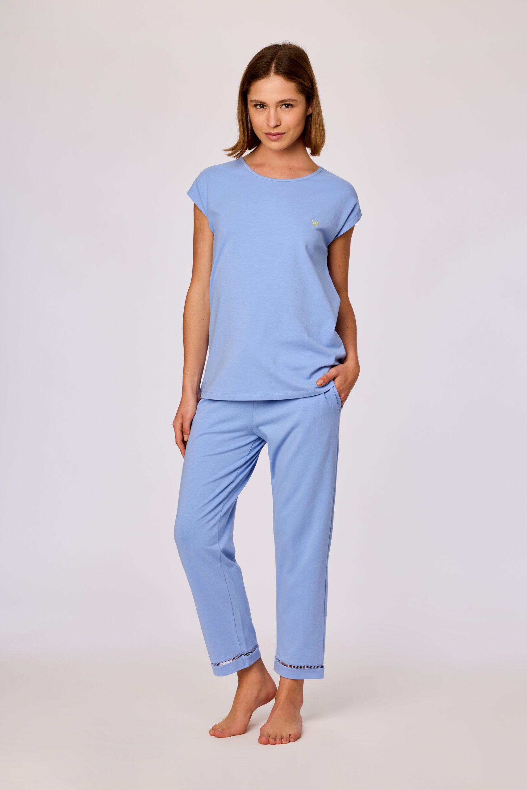 Woody Dames pyjama, blauw