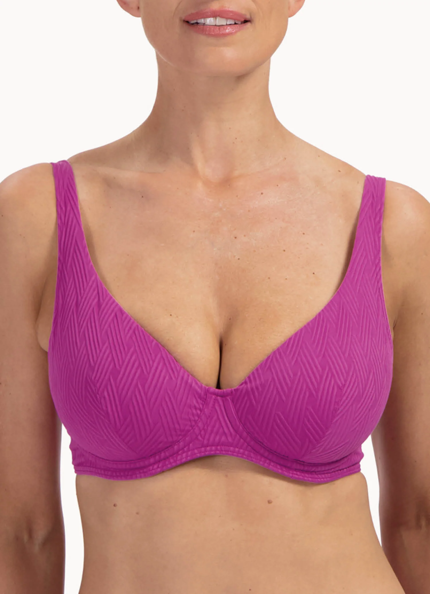 Cyell Texture Viola PLUNGE BIKINITOP