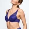 CERINA velvet blue voorgevormde plunge bh