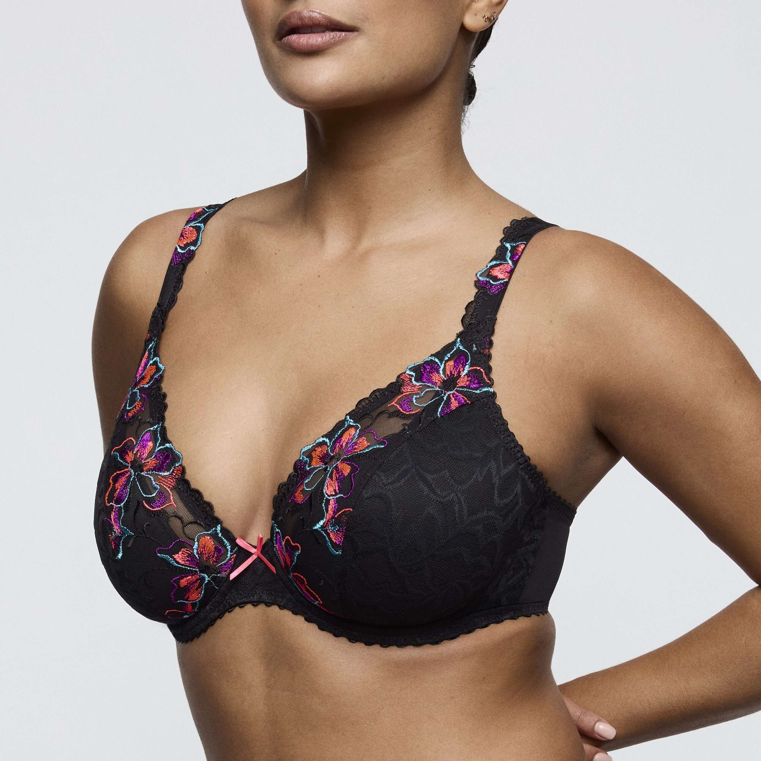 MIYARA Floral Eclipse plunge bh halve mousse cups MIYARA Floral Eclipse plunge bh halve mousse cups