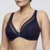 WOWGIRL evening blue plunge bh halve mousse cups